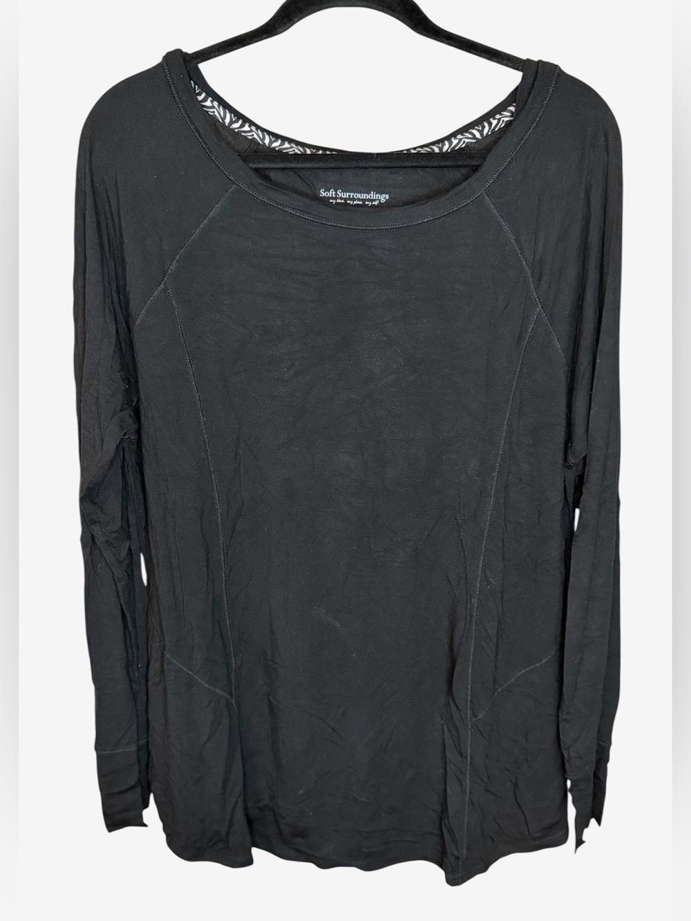 Soft Surroundings Go Lively Seamed Zip Pocket Tee Size XL